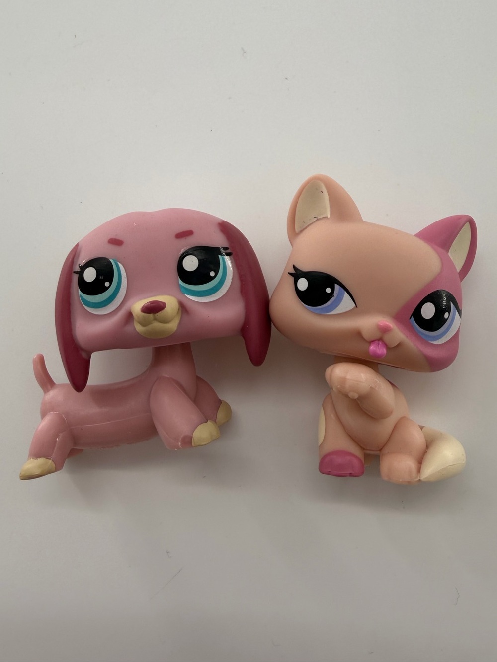 Littlest Pet Shop LPS 1306 Dachshund Dog 1402 Cat Pink Bundle Hasbro Collectible